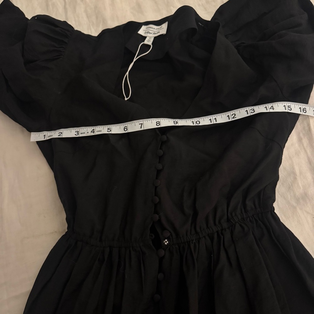 Stockholm Atelier Dress Womens Size 0 Button Down Black Maxi V Neck Lightwait - Picture 12 of 14